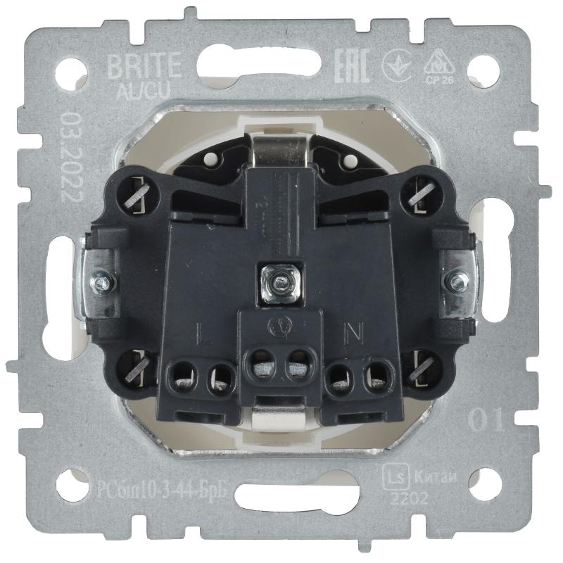 BRITE Розетка с заземлением со шторками с кр. 16А IP44 РСбш10-3-44-БрБ белый | BR-R16-16-44-K01 | IEK — миниатюра 4