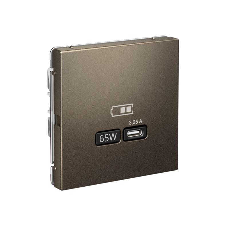 ArtGallery Мокко Розетка USB тип-С 65Вт высокоскор.заряд. QC, PD, механизм | GAL000627 | SE — миниатюра 2