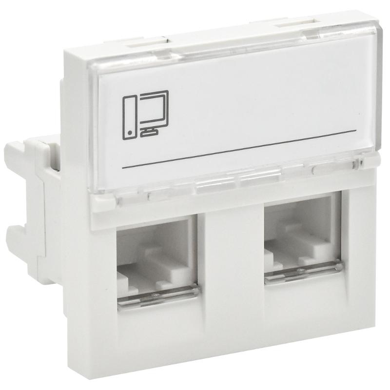 PRIMER РКИ-22-00-П-5 Розетка RJ45 кат.5E (2модуля /2входа) белая | PR-KK40D-RI-0-2-2C5EU-K01 | IEK — IEK (ИЭК)