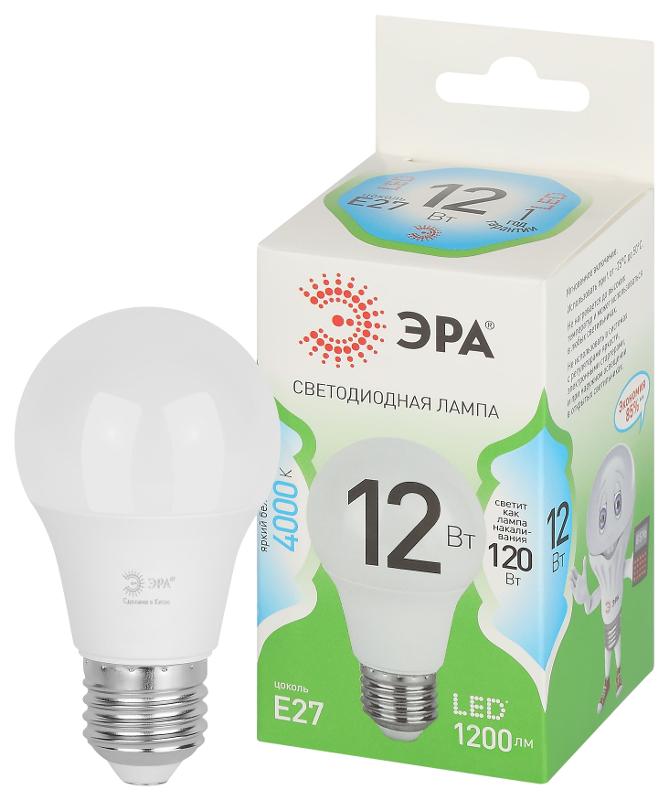 Лампа светодиодная  GREEN LINE LED A60-12W-840-E27 GL E27 12 Вт груша яркий белый свет | Б0067107 | ЭРА — миниатюра 1