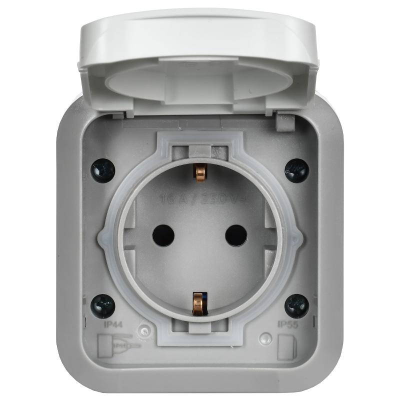 TORS Роз. 1-я с з/к кр с ик самок 16А IP55 TS321 сер-бел | TS-R110-16-55-K41 | IEK — миниатюра 2