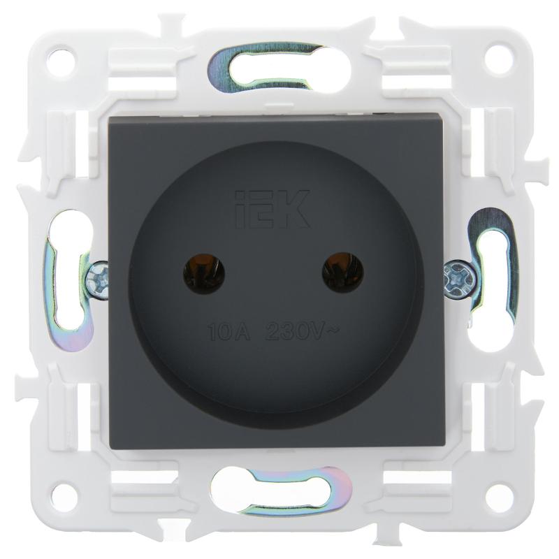 SKANDY Розетка без з/к/ш 10А SK-R02G графит | SK-R10-10-K53 | IEK — миниатюра 2