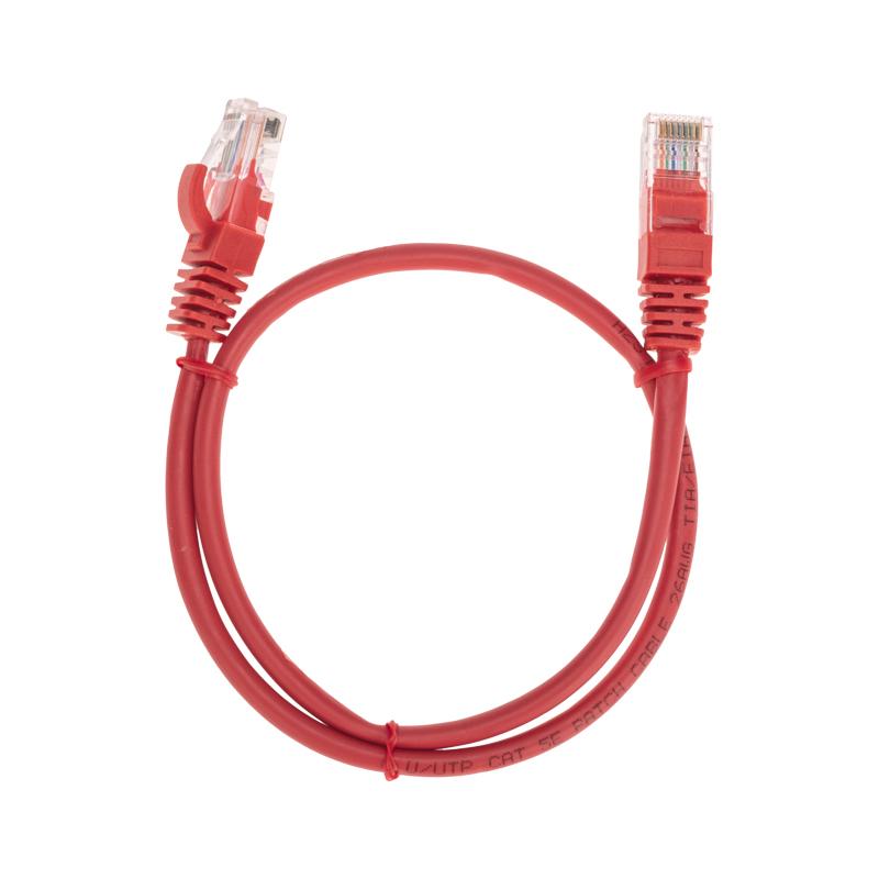 Патч-корд U/UTP, CAT 5e, RJ45-RJ45, 26AWG, LSZH, красный, 0,5м REXANT | 02-0103-05 | REXANT — фото 1 | Sento
