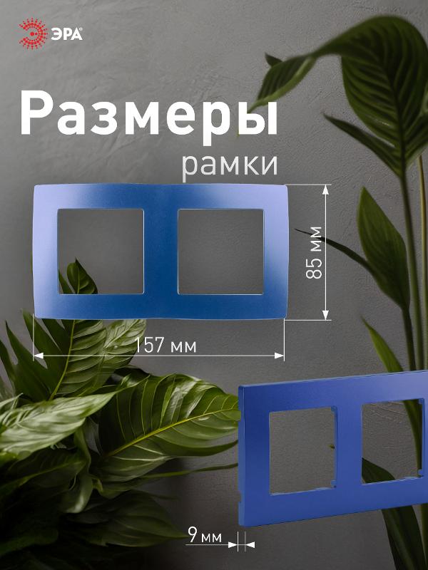 Рамка на 2 поста 12-5002-29  ,  ультрамарин  |Б0019403 | ЭРА — миниатюра 4