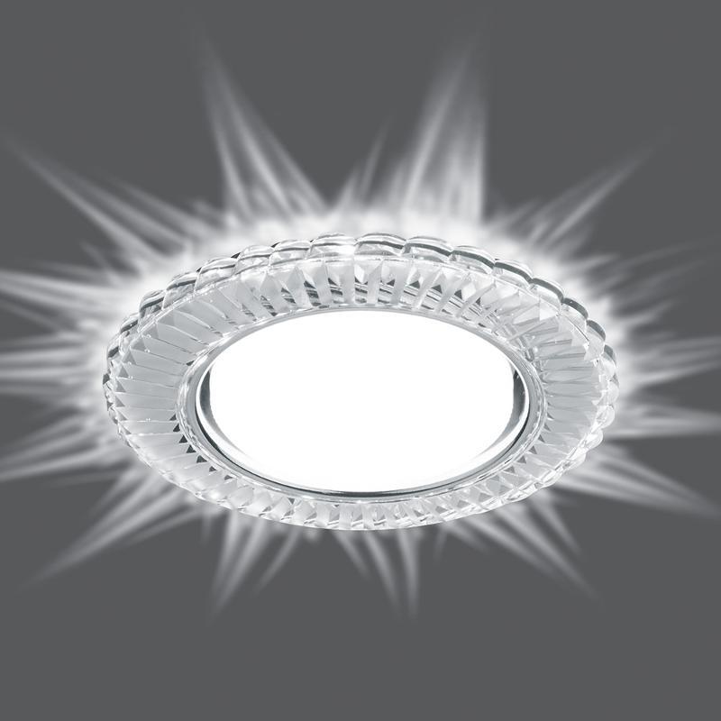 Светильник встраиваемый с белой LED подсветкой CD4044 потолочный GX53 без лампы, прозрачный, хром | 41306 | Feron — миниатюра 1