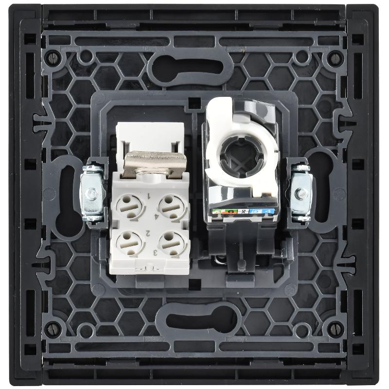 FORTE&PIANO Розетка двойная RJ11+RJ45 кат.5E FP635M металл шампань  | FP-KT20-O-1-M-K37 | IEK — миниатюра 3