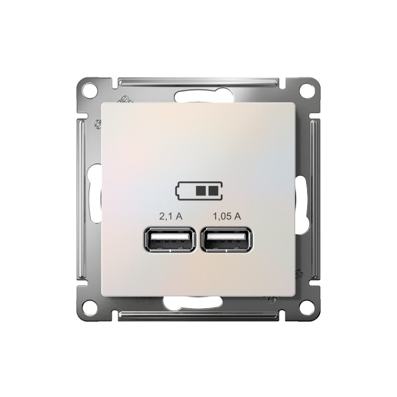 AtlasDesign Жемчуг Розетка USB, 5В, 1 порт x 2,1 А, 2 порта х 1,05 А, механизм | ATN000433 | SE — миниатюра 4