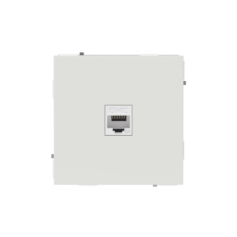 Компьютерная розетка RJ-45 без шторки, кат.6А одинарная,KANT, белый песок | 7010673 | DKC — DKC (ДКС)