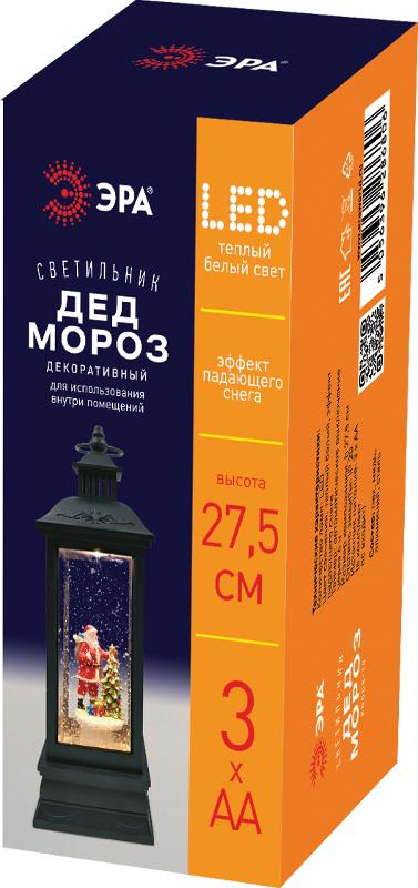Новогодний декоративный светильник Дед Мороз  ENGDS-10  теплый белый диодов , h 27,5 см, 3*АА, таймер 6 ч, IP20 | Б0051941 | ЭРА — миниатюра 3