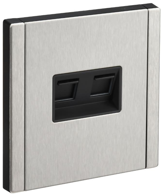 FORTE&PIANO Розетка комп. 2-ая RJ45 кат.5E FP733M металл никель  | FP-K20-1-M-K50 | IEK — IEK (ИЭК)