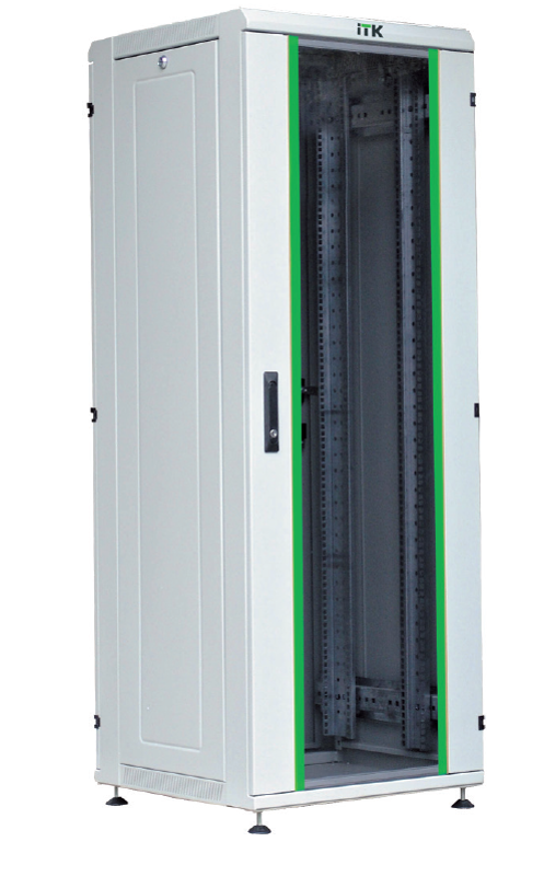 Шкаф сетевой19"42U 600х600, стек.дв,мет.дв сер (место3из3) | LN35-42U66-GM-3 | ITK — ITK