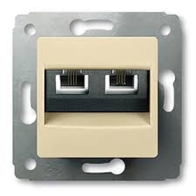 Cariva DIY Розетка RJ11 - 2 входа, слоновая кость — миниатюра 2