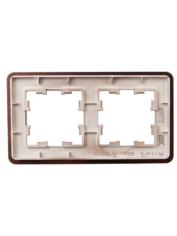 BRITE Рамка 2-ая РУ-2-1-Бр металл коричневый RE AL | BR-M22-M-21-K30 | IEK — миниатюра 3