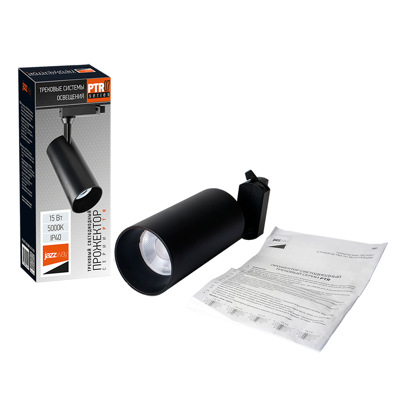 Светильник светодиодный трековый PTR 0715 15w 5000K 24° BL (чёрный) IP40 | .5041219 | Jazzway — миниатюра 2