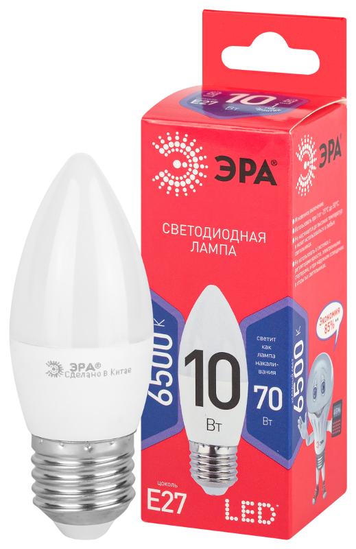 Лампа светодиодная RED LINE LED B35-10W-865-E27 R E27 / Е27 10Вт свеча холодный дневной свет | Б0045338 | ЭРА — миниатюра 4