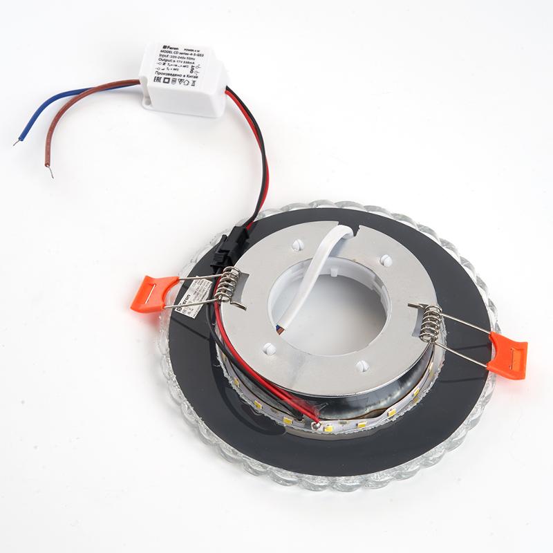 Светильник потолочный встраиваемый под лампу GX53 CD4021 20LED*2835 SMD 4000K, 15W GX53, без лампы, прозрачный, хром | 29474 | FERON — миниатюра 4