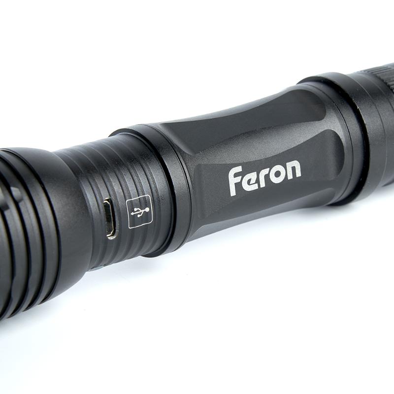 Фонарь светодиодный переносной аккумуляторный USB ZOOM, TH2401 | 41683 | FERON — миниатюра 4