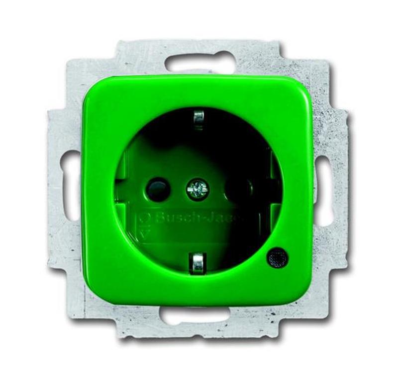 Розетка Schuko с индикацией LED, Duro, зеленый | 2013-0-5282  | 2CKA002013A5282 | ABB — ABB