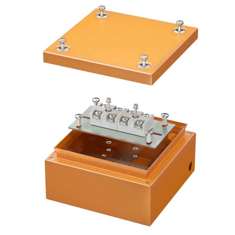 Коробка распределительная стальная FS огн. IP66,150х150х80мм,4р, 450V,20A,10мм.кв, нерж.контакт с гладкими стенками и клеммниками | FSK30410 | DKC — DKC (ДКС)