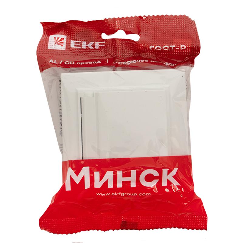 Минск Розетка 1-мест. СП с/з с крышкой 16А бел. с защ. штор. IP44 EKF | ERR16-029-100-44 | EKF — миниатюра 7