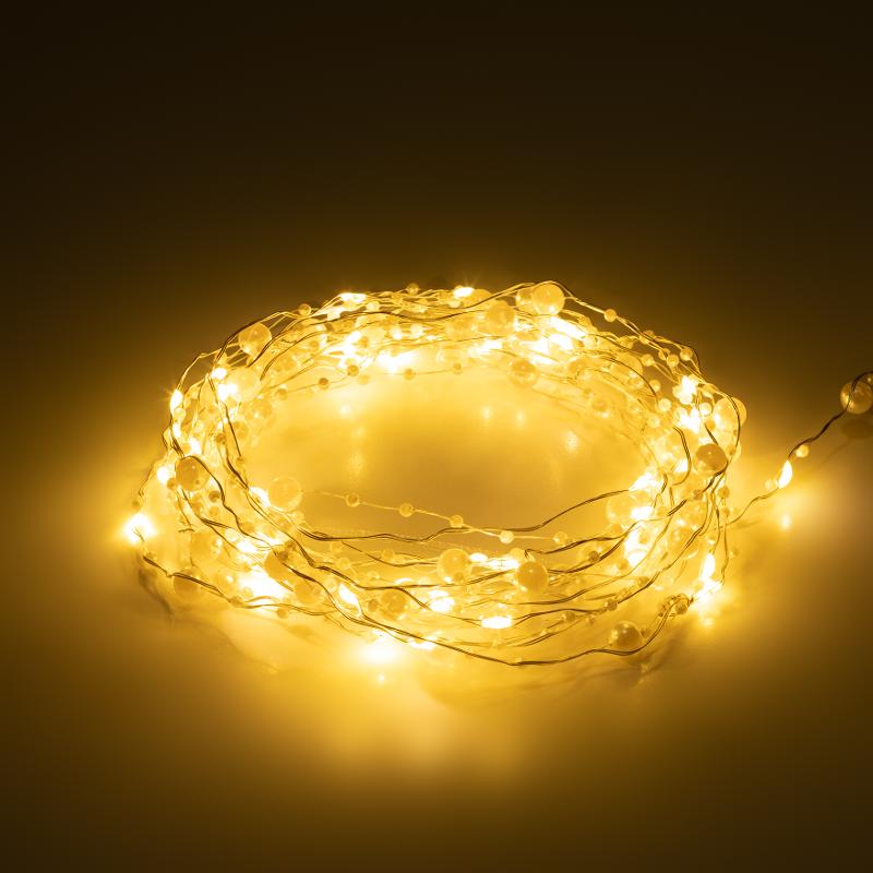 Гирлянда Нить ЕGNIG - ZH Жемчуг, 1,9 м, теплый свет, 20 LED, 3ААА, IP20 | Б0055992 | ЭРА — миниатюра 4