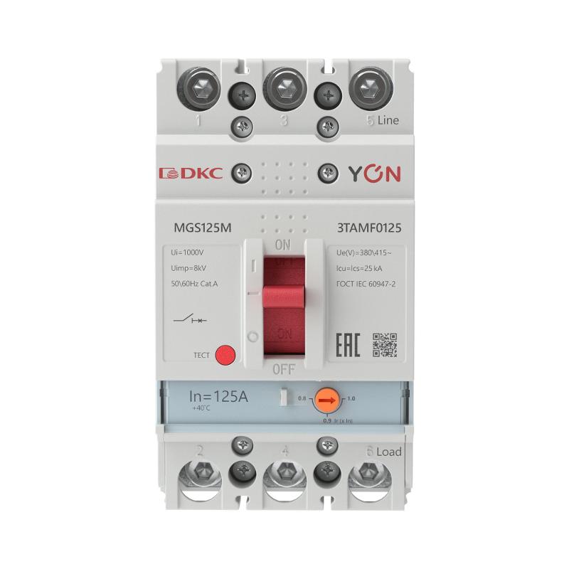 Авт. выкл. YON MGS125 3P 100-125A 25kA | MGS125M-3TAMF0125 | DKC — миниатюра 2