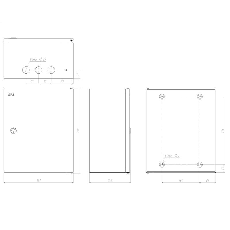  Щит с монтажной панелью металлический ЩМПг-03 IP54 (360x300x175) SIMPLE | Б0047693 | ЭРА — миниатюра 4