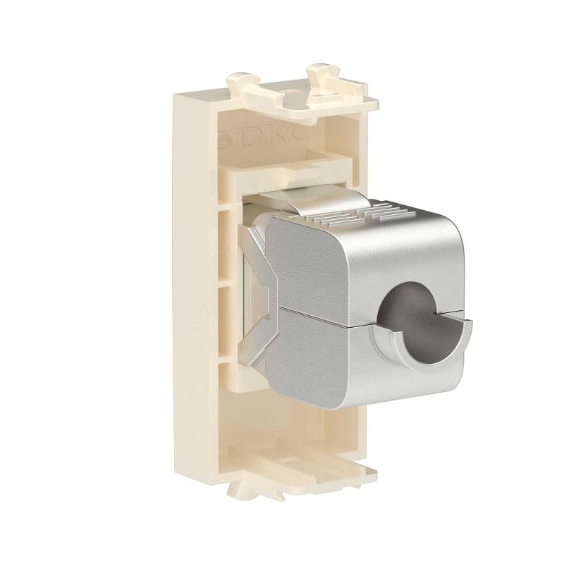 Компьютерная розетка RJ-45 без шторки модульная, кат.5е экранированная, "Avanti", "Ванильная дымка", 1 модуль | 4405761 | DKC — миниатюра 3