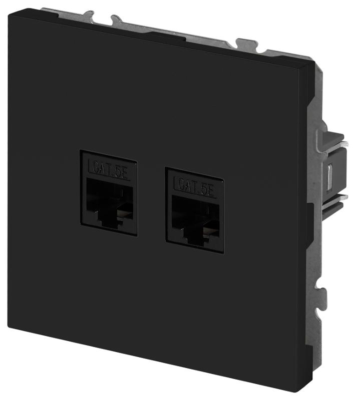 Розетка Galaxy 15-3108-05 информационная двойная 2XRJ45 IP20 антрацит | Б0070764 | ЭРА — миниатюра 2