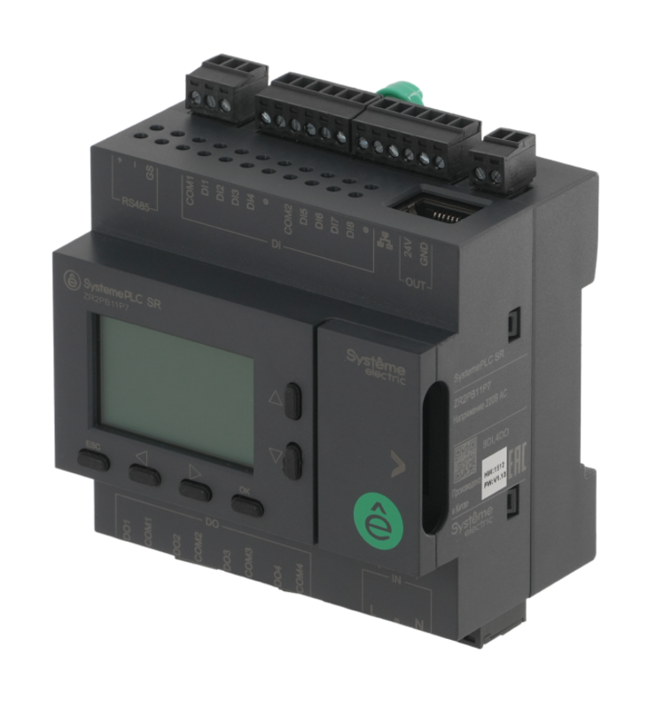 Интеллектуальное реле SR2; 220 VAC; дисплей, 12 IO: 8 DI, 4 DO (реле), 1xRS485, 1xRJ45 | ZR2PB11P7 | SE — миниатюра 5