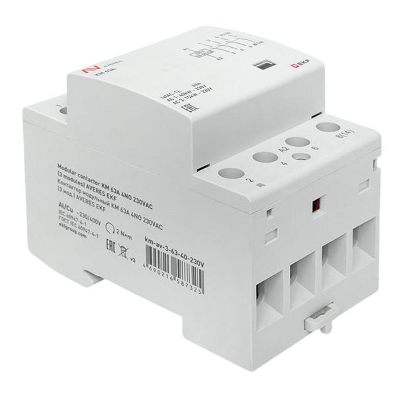 Контактор модульный КМ 63А 4NO 230VAC (3 мод.) AVERES | km-av-3-63-40-230V | EKF — миниатюра 9