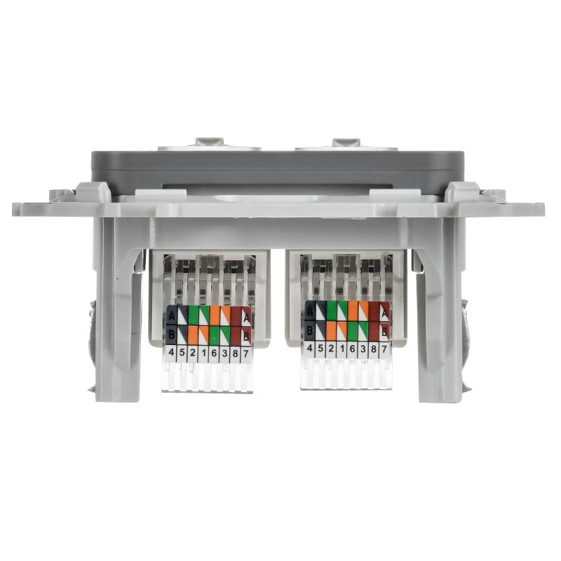 FLITE Розетка 2-ая компьютерная RJ45 кат.5Е UTP РК5е-2-0-ФлМА мокрый асфальт | FI-K22-1-K80 | IEK — миниатюра 4