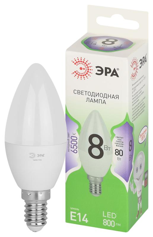 Лампа светодиодная  GREEN LINE LED B35-8W-865-E14 GL E14 8 Вт свеча холодный свет | Б0067101 | ЭРА — миниатюра 1
