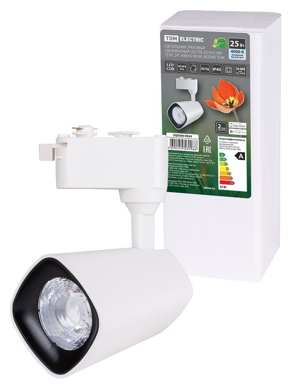 Светильник трековый однофазный LED TRL-02-025-NW 25 Вт, 24°, 4000 К, 90 Ra, белый, | SQ0369-0024 | TDM — TDM ELECTRIC