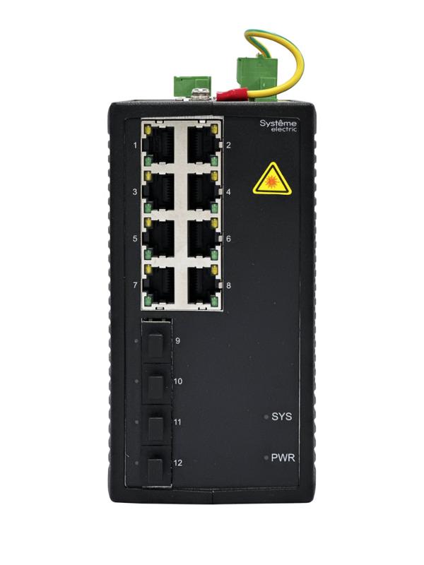 Управляемый промышленный коммутатор Ethernet L2, 8x10/100/1000BaseT, 4x100/1000BaseX SFP | NSETM212T08X04A | SE — миниатюра 3