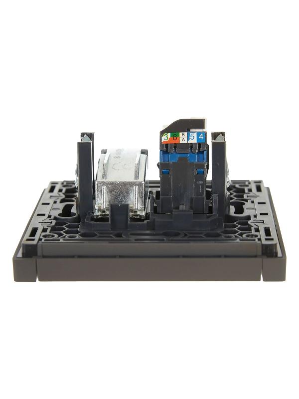 FORTE&PIANO Розетка двойная TV+RJ45 кат.6 FP337 серый | FP-AK20-2-K03 | IEK — миниатюра 5