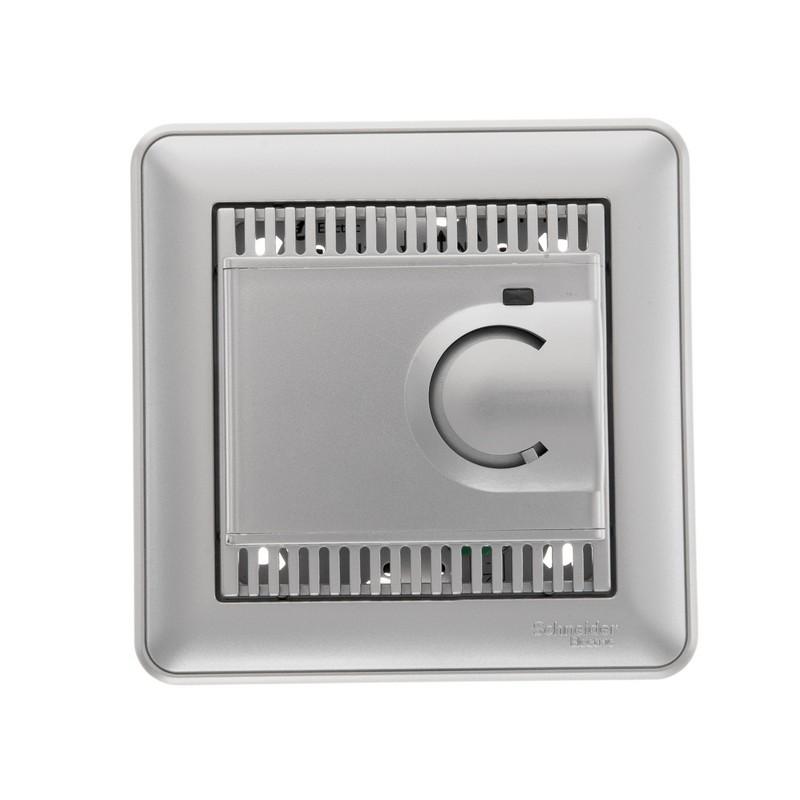 W59 Матовый хром Регулятор теплого пола с датчиком +5 до +50°C, 10А (в сборе) | TES-151-58 | SE — миниатюра 2