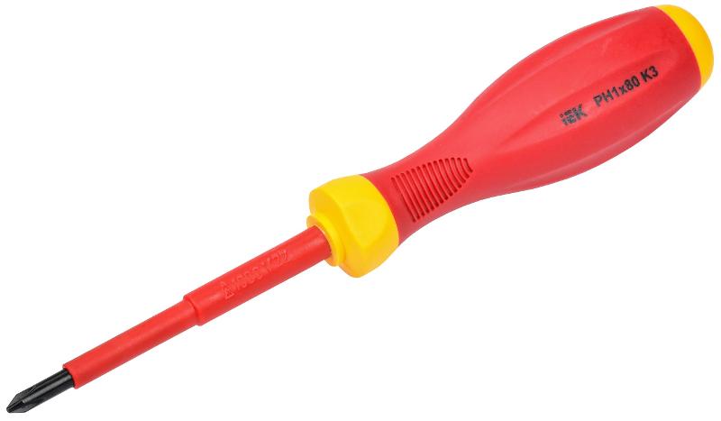 Отвертка диэлектрическая PH1х80 K3 ARMA2L 3 | A2L3-SC30-K3-PH-10-080 | IEK — миниатюра 1