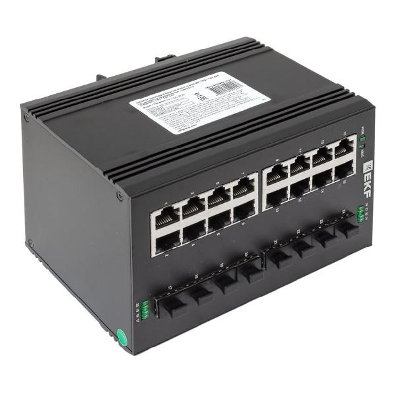 Промышленный неуправляемый коммутатор U-8GX/SFP-16GT, 8 портов 1000Base-X SFP, 16 портов 10/100/1000Base-T(X) RJ45, монтаж на динрейку TSX |TSX-U-8GX/ — миниатюра 19