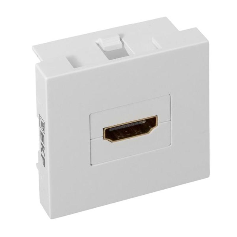 Розетка HDMI, 2 модуля, 1 гнездо, без индикатора, белая |E2MR-21HDMI-10|EKF — миниатюра 13