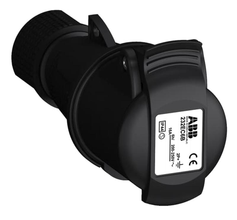 Розетка кабельная Easy&Safe 232EC6B,32А,2P+E,IP44,6ч,черн|2CMA103580R1000| ABB — ABB
