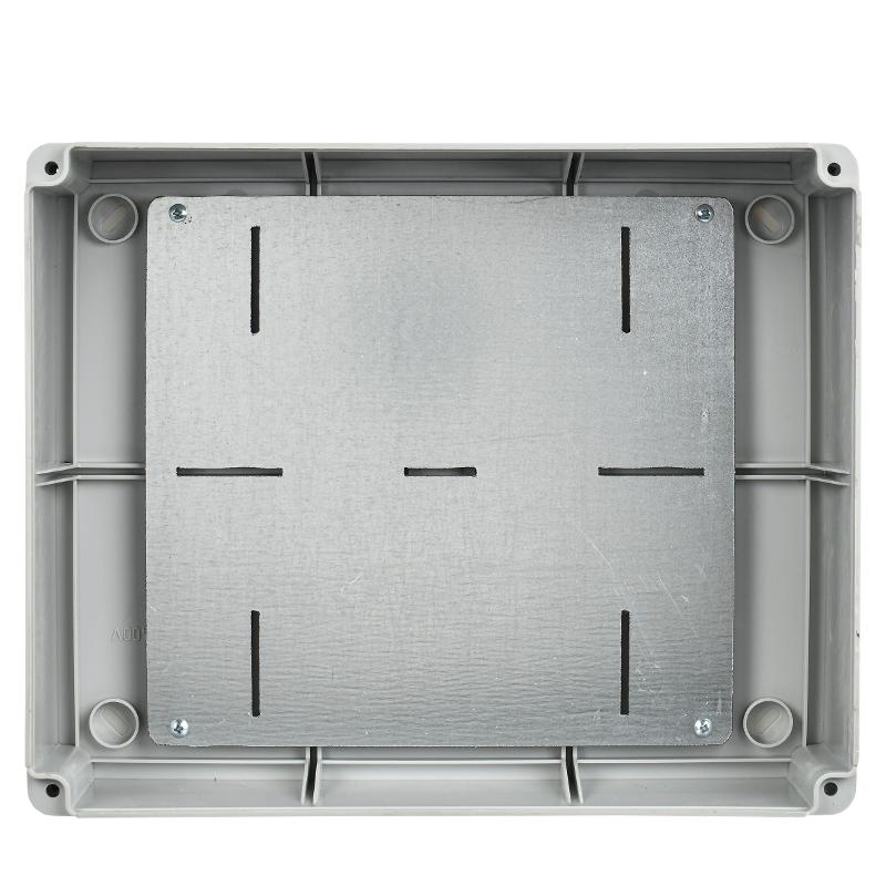 Коробка распределительная КМ41342 для о/п 240х195х90 мм IP55 (RAL7035, монт. плата, кабельные вводы 5 шт) | UKO10-240-195-090-K52-55 | IEK — миниатюра 2