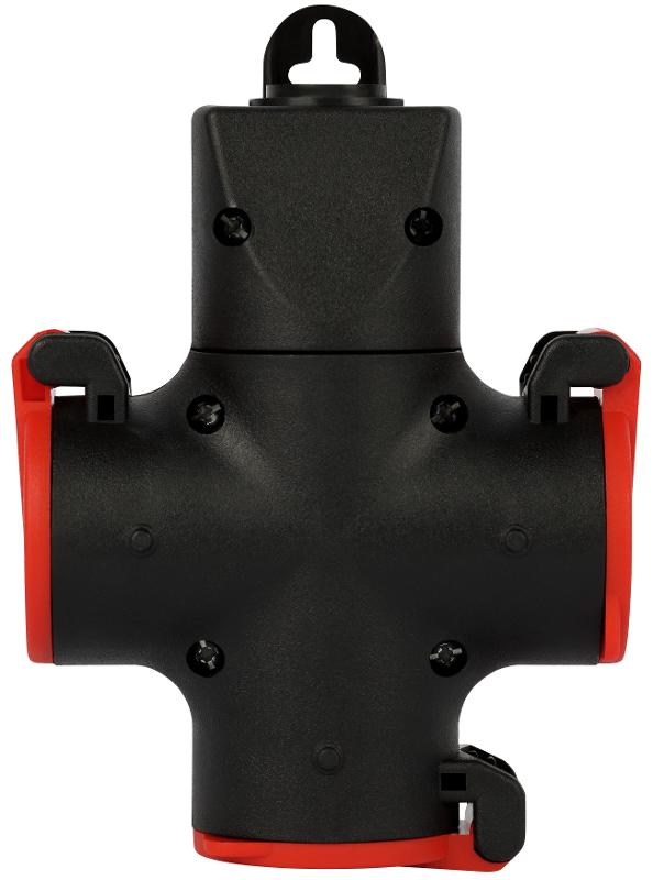 Колодка ЭРА KB-3e-R-IP44 с заземлением 3 розетки 16A IP44 красная | Б0072714 | ЭРА — миниатюра 3