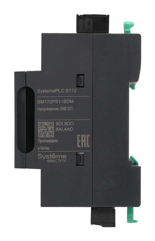 ПЛК S172; 24 VDC; дисплей; 28 IO: 8 DI, 8 DO (6 реле, 2 SSR), 8 AI, 4 AO, 2xRS485, 1xRJ45 | SM172PS11BDM | SE — миниатюра 4