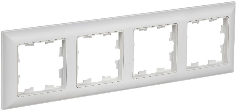 BRITE Рамка 4-местная РУ-4-БрАБ арктический белый/белый  | BR-M42-12-K91 | IEK — IEK (ИЭК)