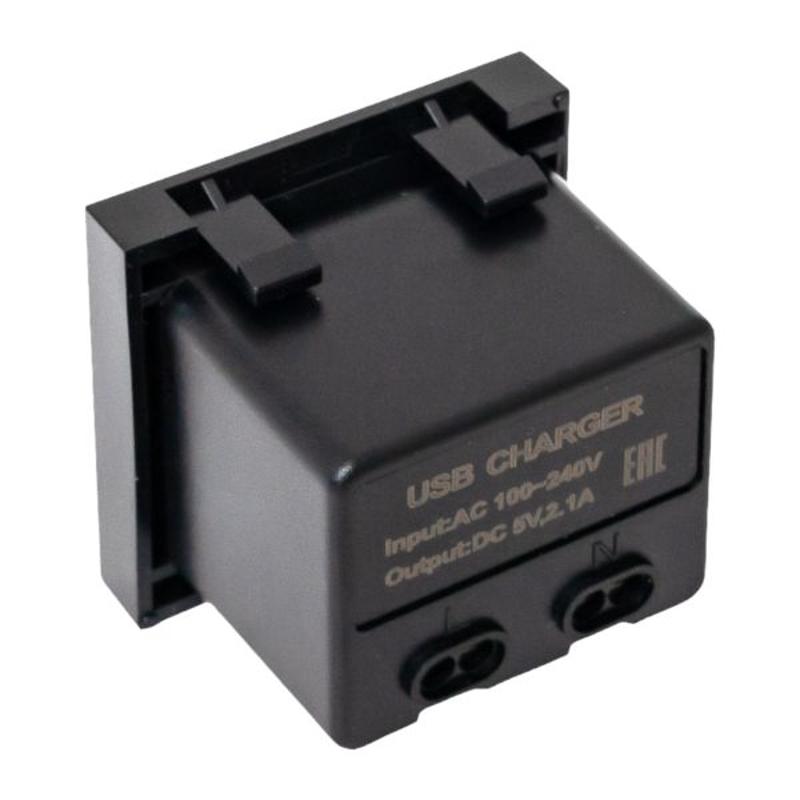 Розетка USB A+C, 2.1А, 2 гнезда, без индикатора, черная, матовая |E2MR2B-21USB-10-AC|EKF — миниатюра 14