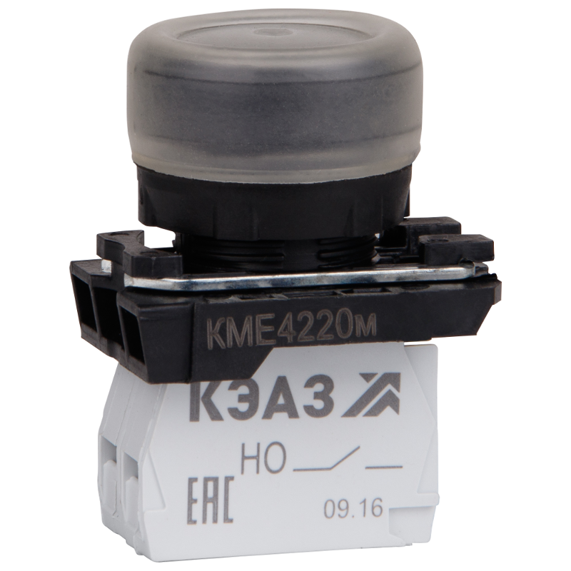 Кнопка КМЕ4220м-черный-2но+0нз-цилиндр-IP65 | 248245 | КЭАЗ — КЭАЗ (Курский электроаппаратный завод)