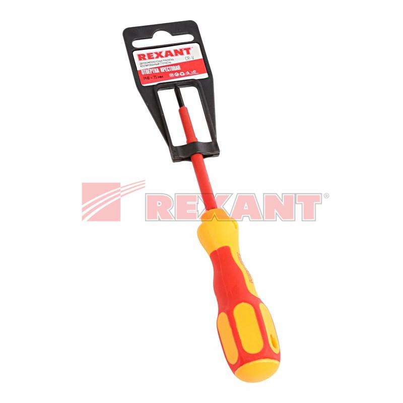 Отвертка крестовая «Электрика» PH 0х75 мм | 12-4715 | REXANT — миниатюра 2