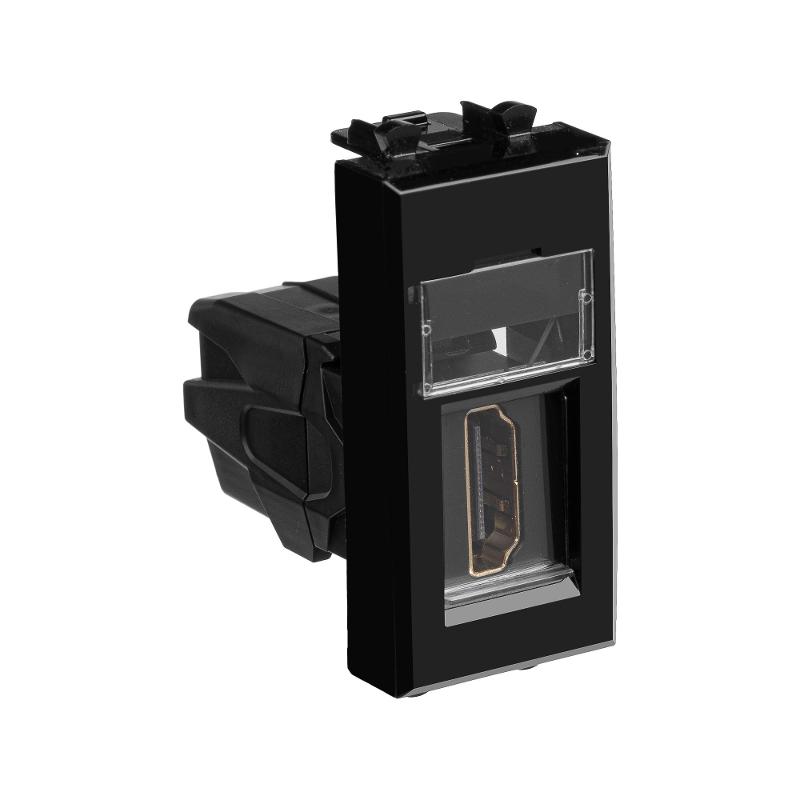 HDMI розетка "Черный квадрат" Avanti модульная, тип А-А, 1 мод | 4402251 | DKC — миниатюра 2