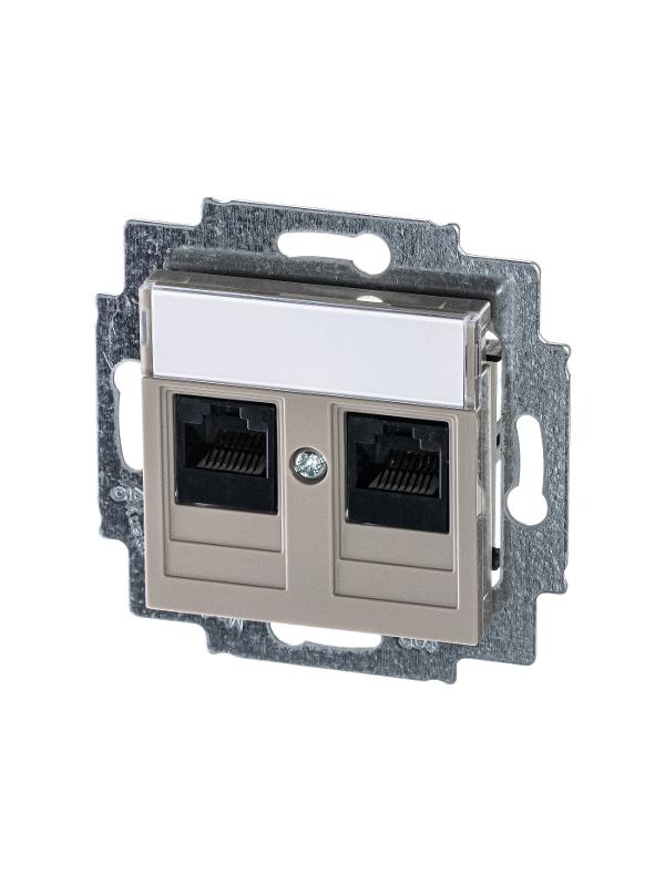 ABB Levit Кофе макиато Розетка комп. 2-ая 2хRJ45 категория 5e | 5014H-A51018 18W | 2CHH295118A6018 | ABB — миниатюра 3